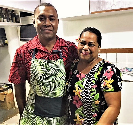 Isoa and Rosie are the owners of Rosie's Sea View Restaurant